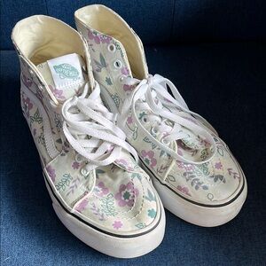 Vans Cream and Purple Sneakers